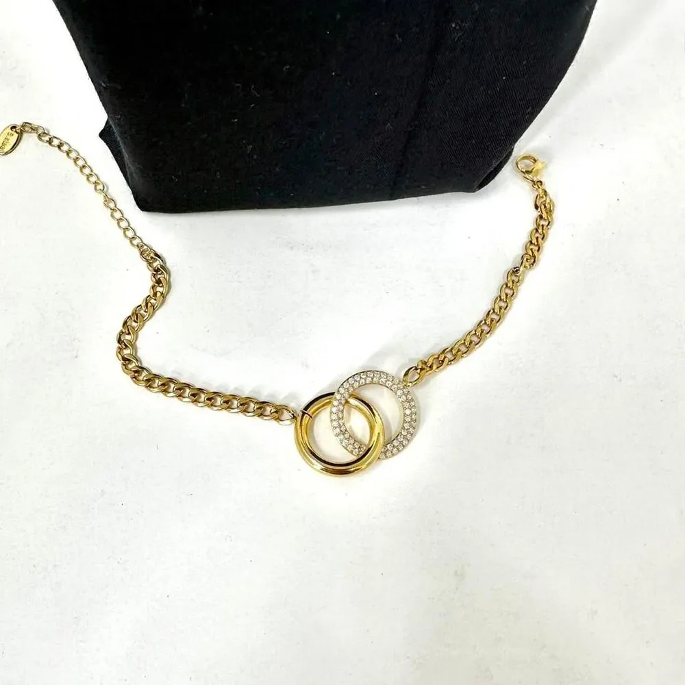 New Women's Gold Jewellery Necklace Bracelet Set